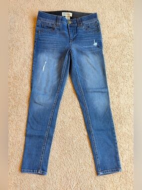 Democracy Distressed Denim Blue Skinny Jeans- Ab Technology